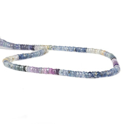 4mm Multi Color Sapphire faceted rondelle beads 15 inch 205 pieces AAA (ONLINE ORDER ONLY)