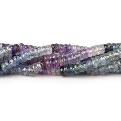 4mm Multi Color Sapphire faceted rondelle beads 15 inch 205 pieces AAA (ONLINE ORDER ONLY)