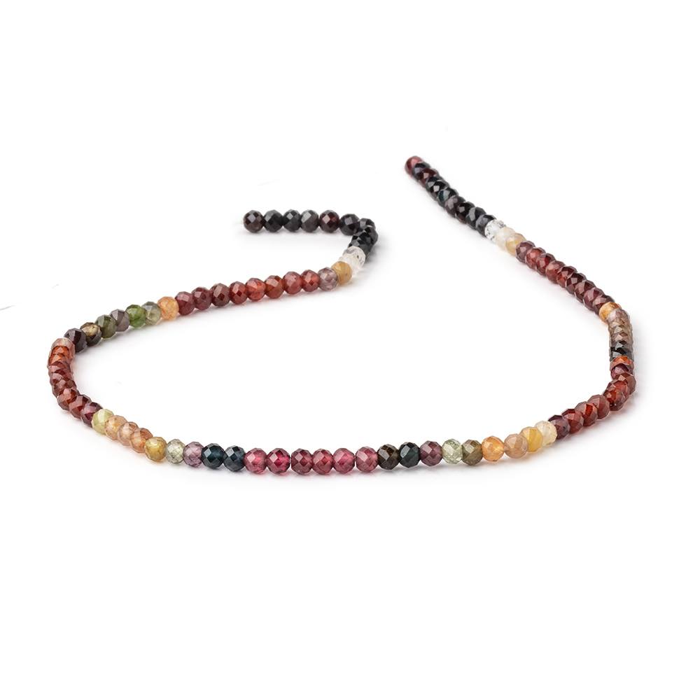 4mm Multi Color Spinel Micro Faceted Rondelle Beads 12.5 inch 98 pieces (ONLINE ORDER ONLY)