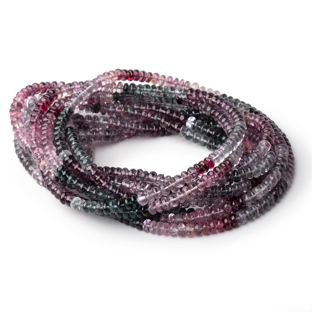 4mm Multi Color Spinel Plain Rondelle Beads 18 inch 175 pieces AAA (ONLINE ORDER ONLY)