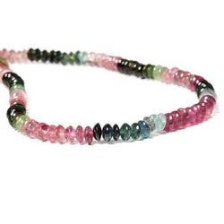 4mm Multi Color Tourmaline Beads Plain Disc Rondelle (ONLINE ORDER ONLY)