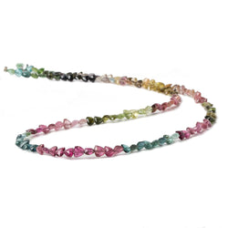 4mm Multi Color Tourmaline faceted trillion beads 18 inch 118 pieces AA (ONLINE ORDER ONLY)