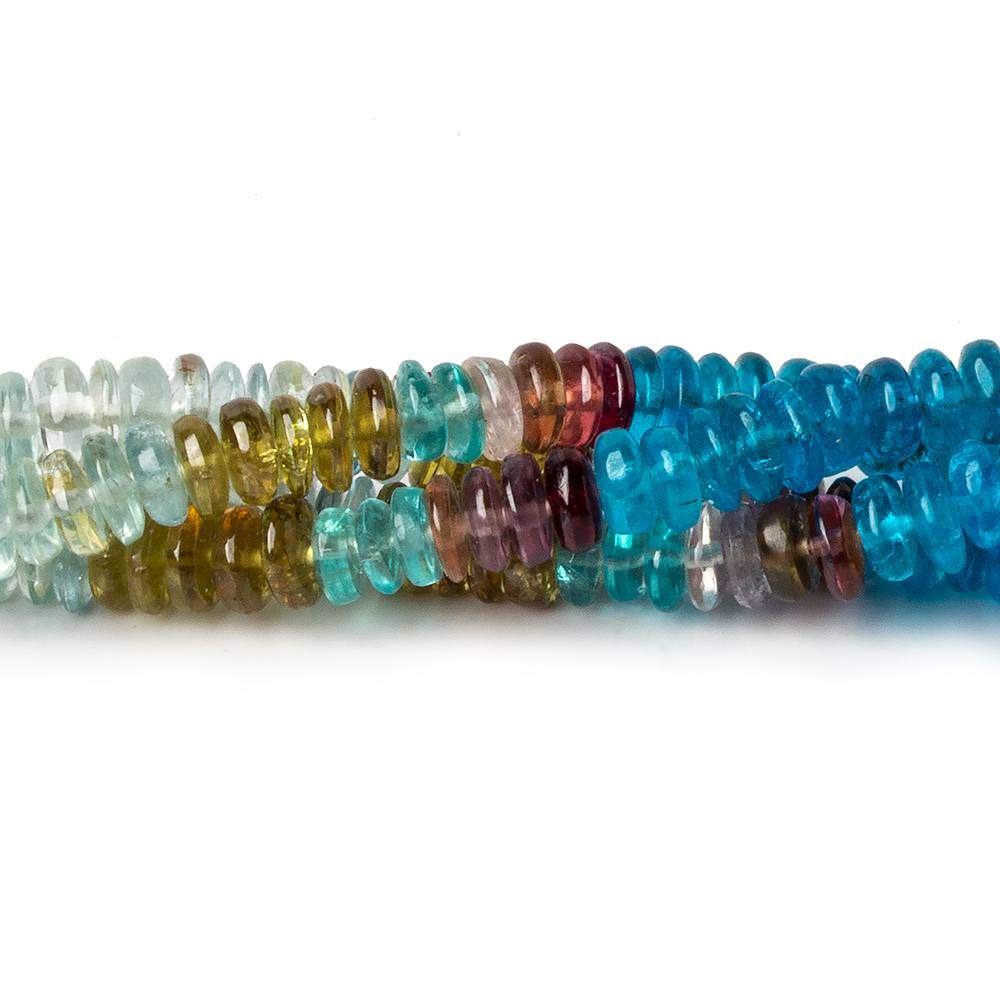4mm Multi Gemstone Plain Rondelle Beads 18 inch 250 pieces (ONLINE ORDER ONLY)