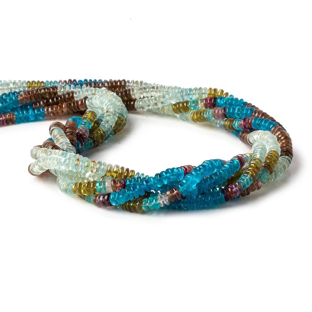 4mm Multi Gemstone Plain Rondelle Beads 18 inch 250 pieces (ONLINE ORDER ONLY)