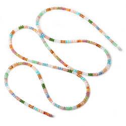 4mm Multi Gemstone Plain Rondelle Beads 36 inch 366 pieces AA (ONLINE ORDER ONLY)