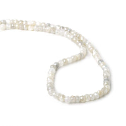 5mm Mystic Off White & Grey Moonstone faceted rondelle beads 13 inch 100 pieces (ONLINE ORDER ONLY)