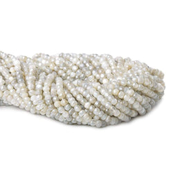 5mm Mystic Off White & Grey Moonstone faceted rondelle beads 13 inch 100 pieces (ONLINE ORDER ONLY)