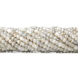 5mm Mystic Off White & Grey Moonstone faceted rondelle beads 13 inch 100 pieces (ONLINE ORDER ONLY)