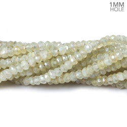 4mm Mystic Prehnite faceted rondelle beads 1mm hole 12 inch 132 pieces (ONLINE ORDER ONLY)