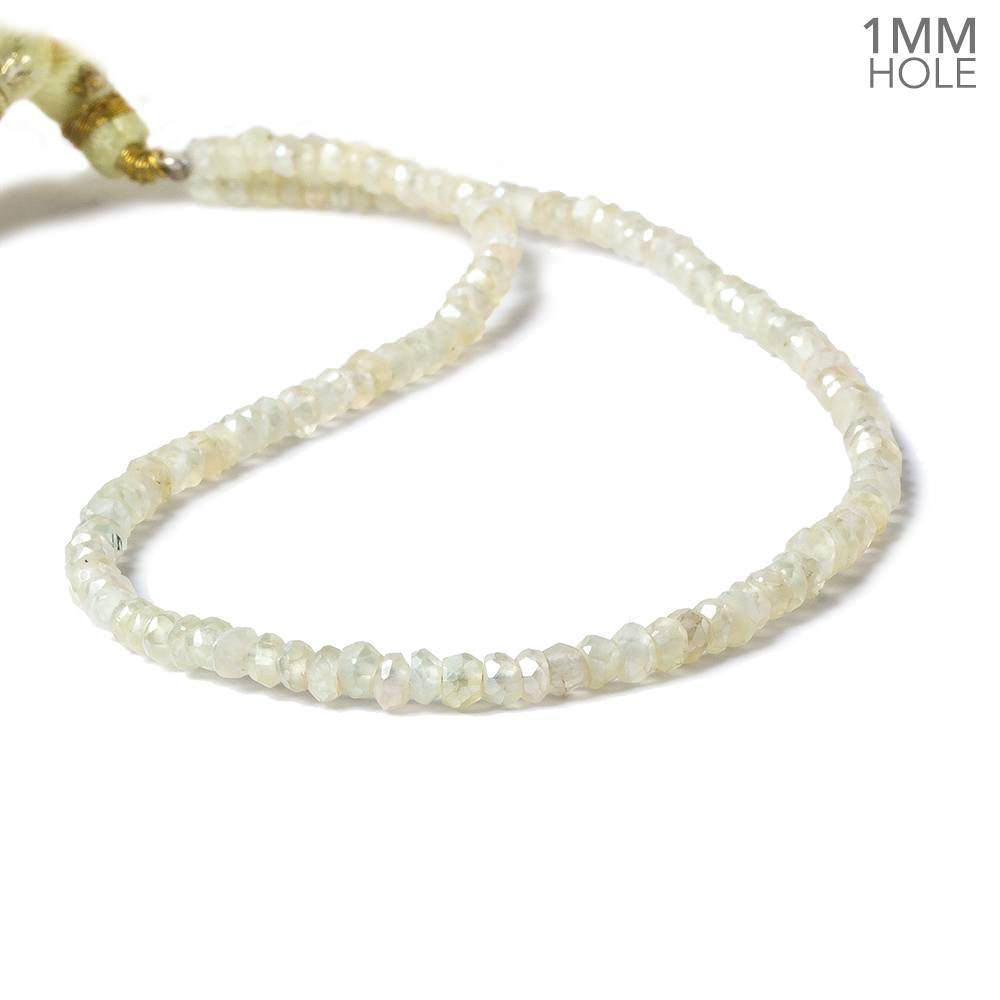 4mm Mystic Prehnite faceted rondelle beads 1mm hole 12 inch 132 pieces (ONLINE ORDER ONLY)