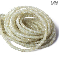 4mm Mystic Prehnite faceted rondelle beads 1mm hole 12 inch 132 pieces (ONLINE ORDER ONLY)