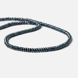 4mm Peacock Teal Center Drilled Button Freshwater Pearls 15 inch 149 pieces (ONLINE ORDER ONLY)