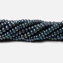 4mm Peacock Teal Center Drilled Button Freshwater Pearls 15 inch 149 pieces (ONLINE ORDER ONLY)