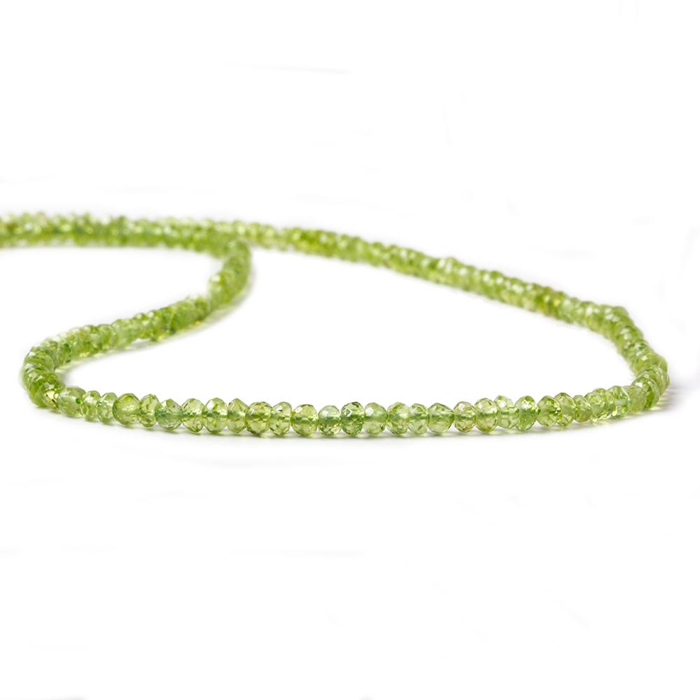 4mm Peridot Faceted Rondelle 14 inch 150 pieces (ONLINE ORDER ONLY)