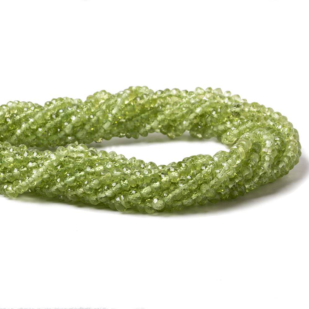 4mm Peridot Faceted Rondelle 14 inch 150 pieces (ONLINE ORDER ONLY)