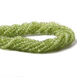 4mm Peridot Faceted Rondelle 14 inch 150 pieces (ONLINE ORDER ONLY)