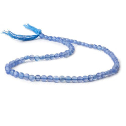 4mm Santorini Blue Chalcedony checkerboard calibrated faceted coins 12.5 inch 85 beads AAA (ONLINE ORDER ONLY)