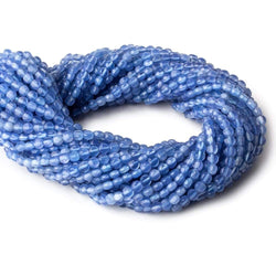 4mm Santorini Blue Chalcedony checkerboard calibrated faceted coins 12.5 inch 85 beads AAA (ONLINE ORDER ONLY)