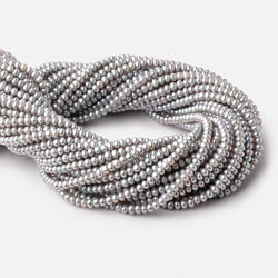 4mm Silver Center Drilled Button Freshwater Pearls 15.5 inch 142 Beads AA
