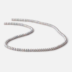 4mm Silver Center Drilled Button Freshwater Pearls 15.5 inch 142 Beads AA