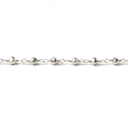 4mm Silver plated Pyrite faceted rondelle Silver Chain by the foot 38 pieces (ONLINE ORDER ONLY)