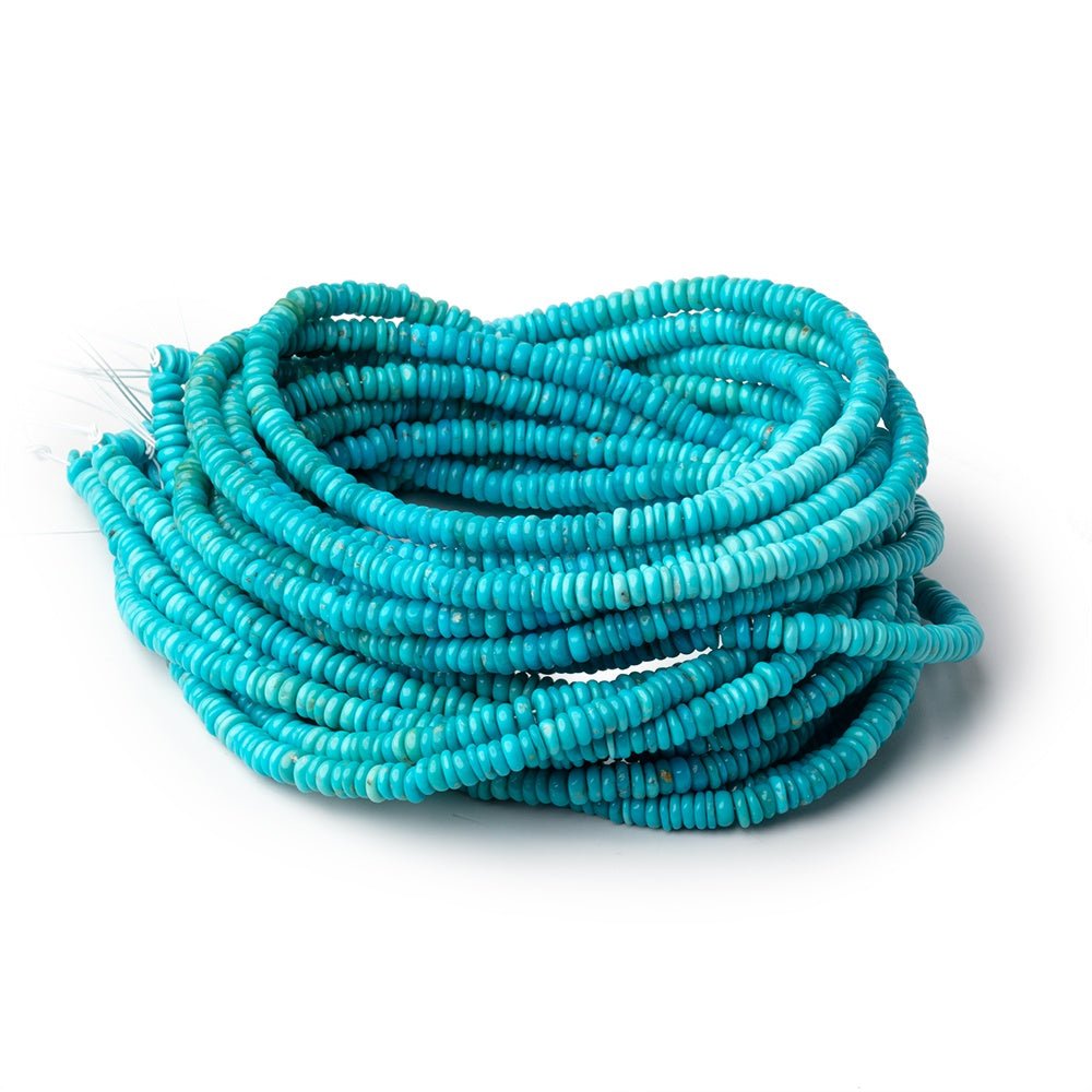 4mm Sleeping Beauty Turquoise Plain Heishi Beads 16 inch 296 pieces AA (ONLINE ORDER ONLY)