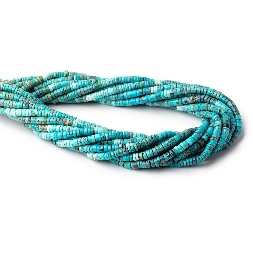 4mm Sleeping Beauty Turquoise Plain Heishi Beads 18 inch 250 pieces (ONLINE ORDER ONLY)