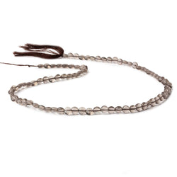 4mm Smoky Quartz checkerboard calibrated faceted coins 12.5 inch 85 beads AAA (ONLINE ORDER ONLY)