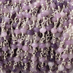4mm Sugilite Micro Faceted Rondelles on Silver Plated Chain (ONLINE ORDER ONLY)