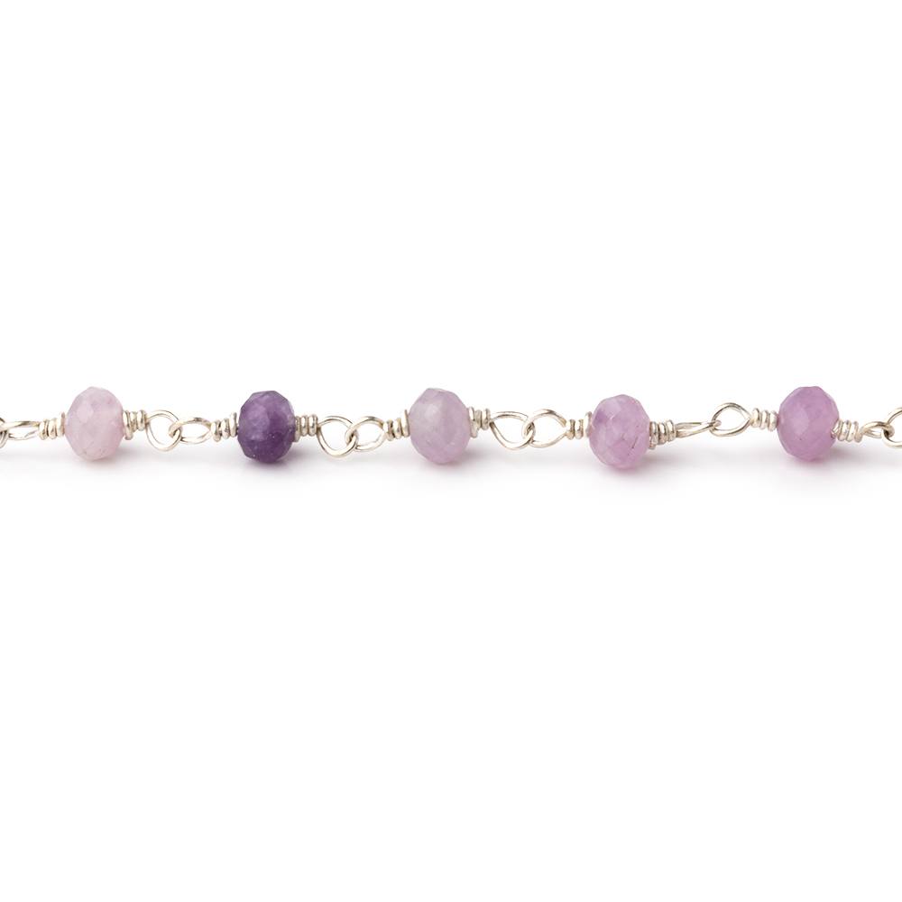 4mm Sugilite Micro Faceted Rondelles on Silver Plated Chain (ONLINE ORDER ONLY)