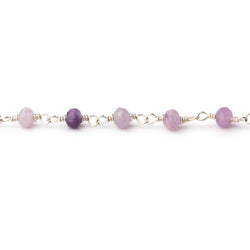 4mm Sugilite Micro Faceted Rondelles on Silver Plated Chain (ONLINE ORDER ONLY)