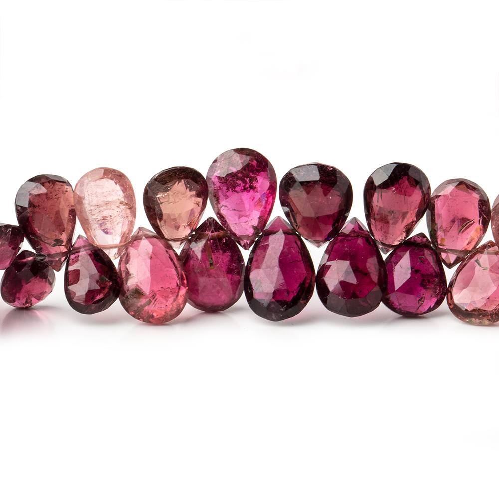 5x4-12x7mm Shaded Rubellite Tourmaline faceted pears 16.5 inch 174 beads AAA (ONLINE ORDER ONLY)