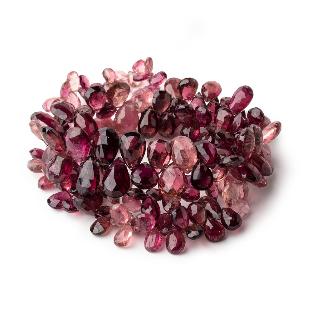 5x4-12x7mm Shaded Rubellite Tourmaline faceted pears 16.5 inch 174 beads AAA (ONLINE ORDER ONLY)