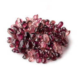 5x4-12x7mm Shaded Rubellite Tourmaline faceted pears 16.5 inch 174 beads AAA (ONLINE ORDER ONLY)