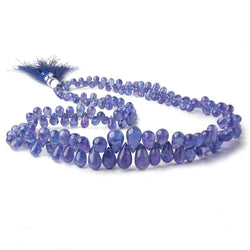 4x3-12x7mm Tanzanite plain tear drops 18 inch 154 beads AA Grade (ONLINE ORDER ONLY)