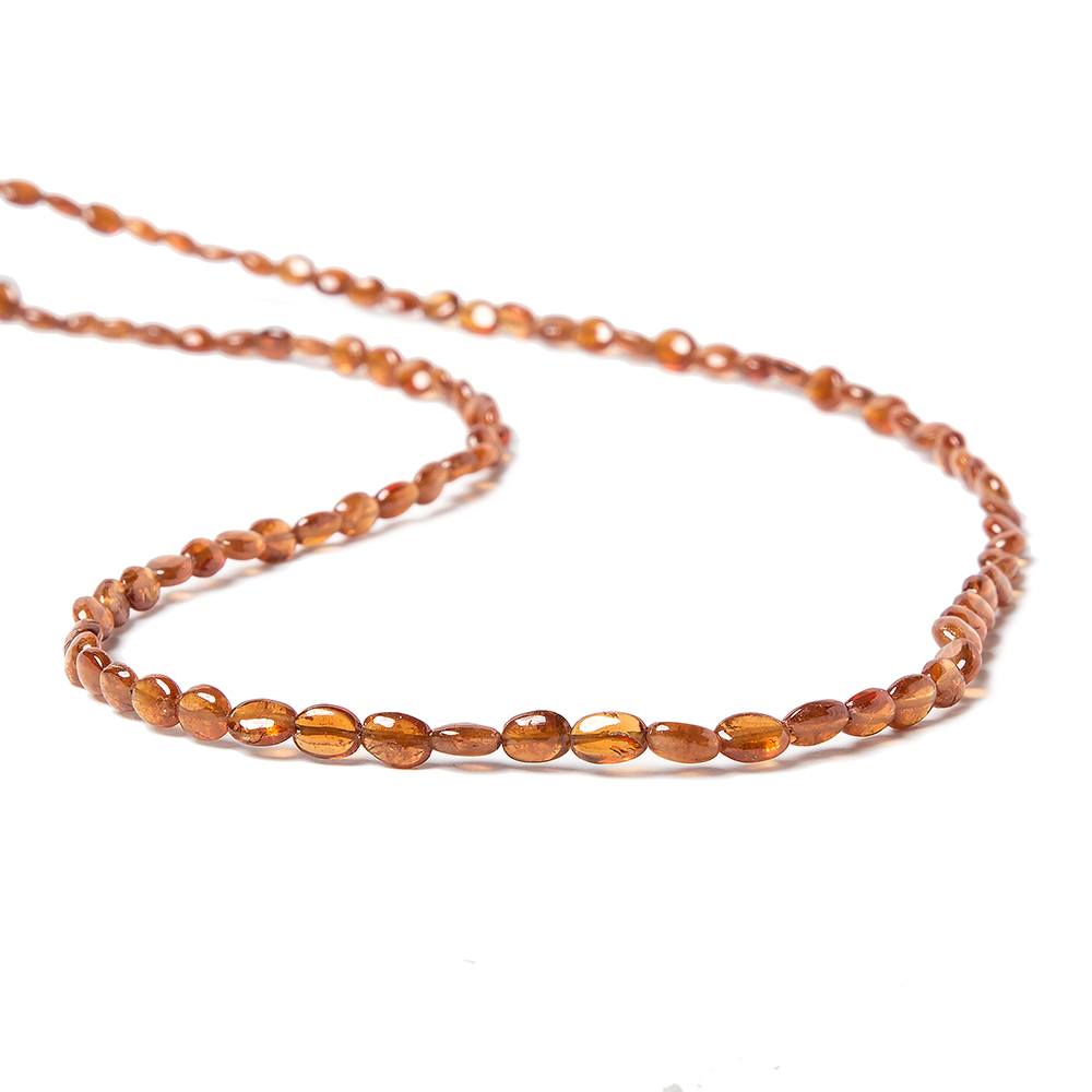 4x3-5x4mm Mandarin Garnet Straight Drill Plain Oval 14.5 inch 95 pieces (ONLINE ORDER ONLY)