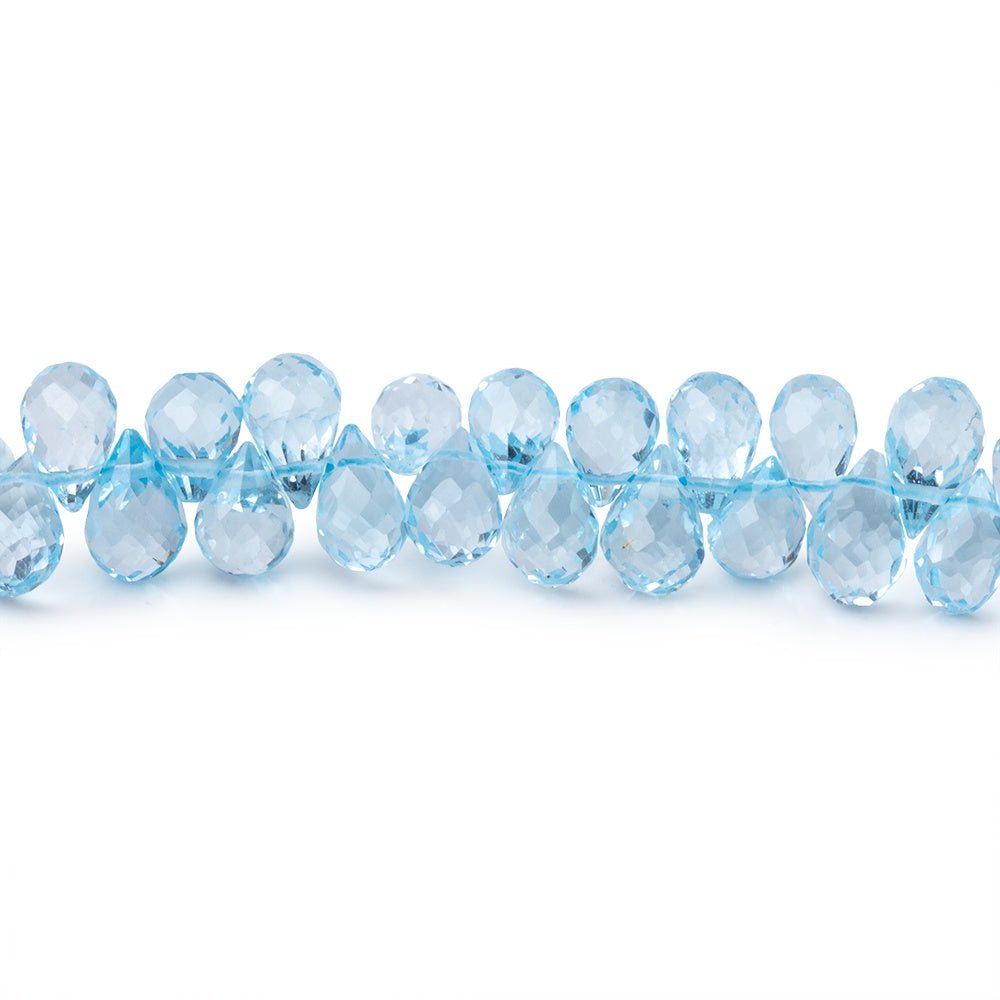 4x3-6x4mm Sky Blue Topaz Faceted Tear Drop Beads 7.5 inch 90 pieces AAA (ONLINE ORDER ONLY)