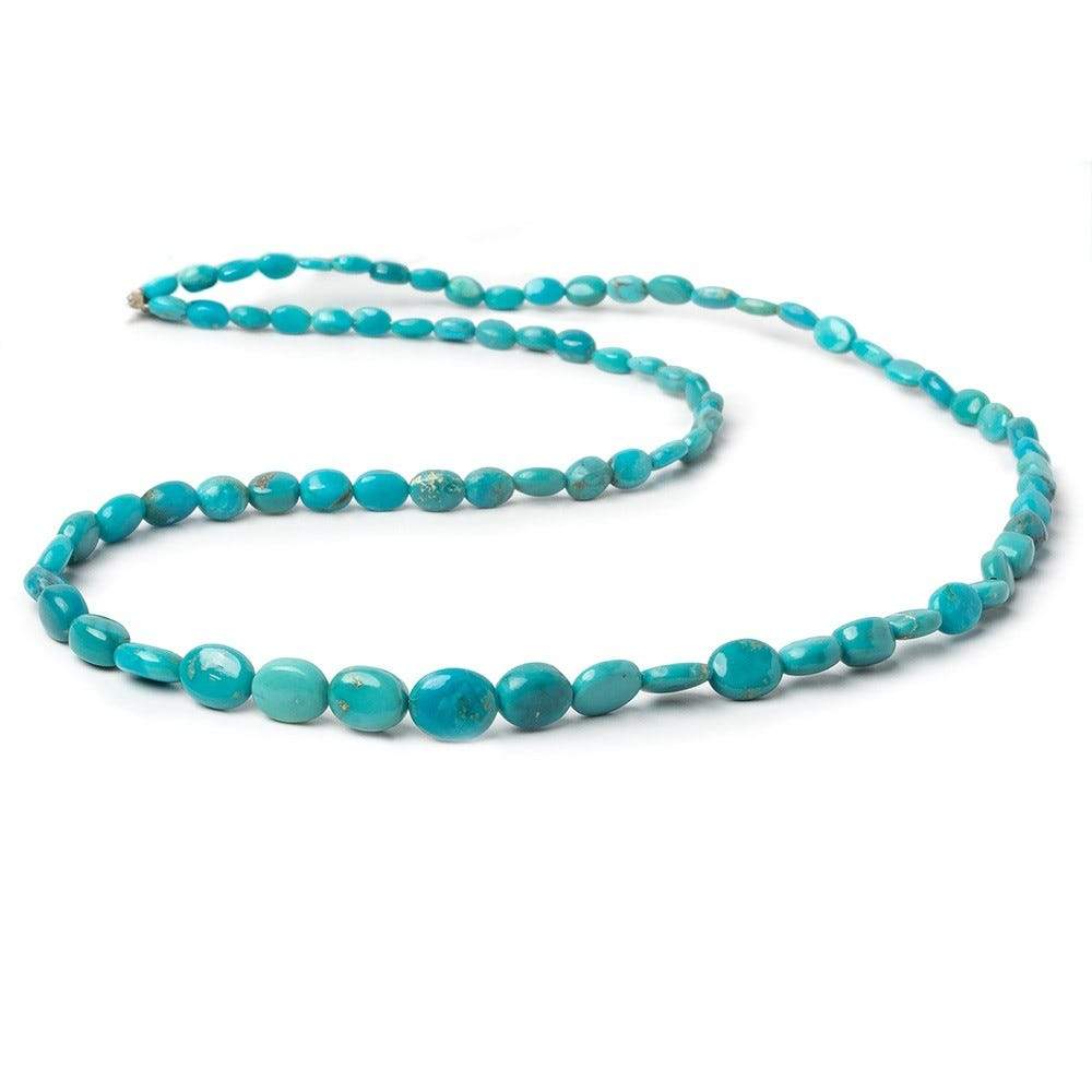 4x3-8x7mm Turquoise Plain Oval Nugget Beads 18 inch 80 pieces (ONLINE ORDER ONLY)