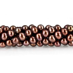 4x3.5mm Chocolate Off Round Freshwater Pearl 15.5 inch 110 pcs (ONLINE ORDER ONLY)