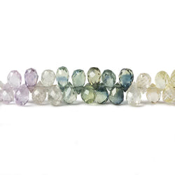4x3mm Multi Color Ceylon Sapphire Tear Drop Briolette 8.25 inch 130 pieces (ONLINE ORDER ONLY)