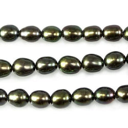 4x3mm Olive Green Straight Drilled Oval Freshwater Pearls Lot of 3 Strands (ONLINE ORDER ONLY)