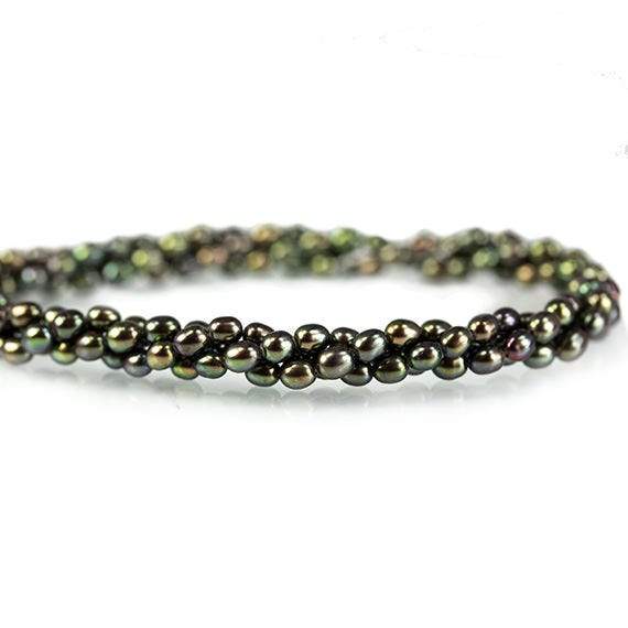 4x3mm Olive Green Straight Drilled Oval Freshwater Pearls Lot of 3 Strands (ONLINE ORDER ONLY)