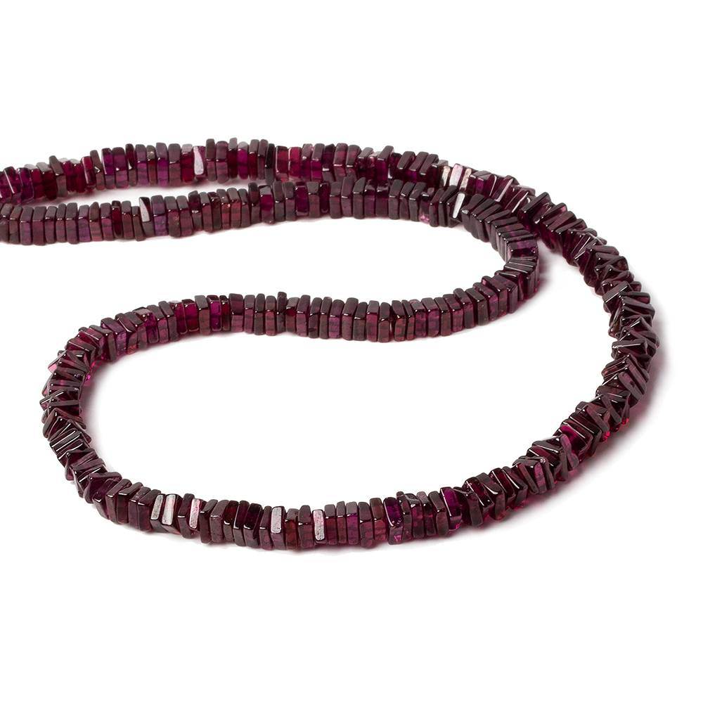 5mm Rhodolite Garnet Plain Square Heshi 16 inch 246 beads (ONLINE ORDER ONLY)