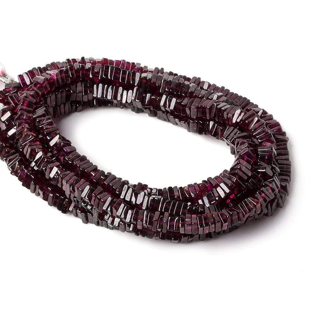 5mm Rhodolite Garnet Plain Square Heshi 16 inch 246 beads (ONLINE ORDER ONLY)