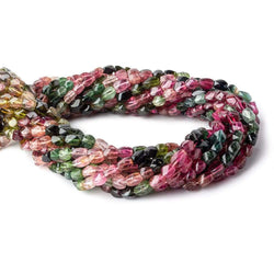 4x4-7x5mm Multi Color Tourmaline faceted Twists 16 inch 65 beads A (ONLINE ORDER ONLY)