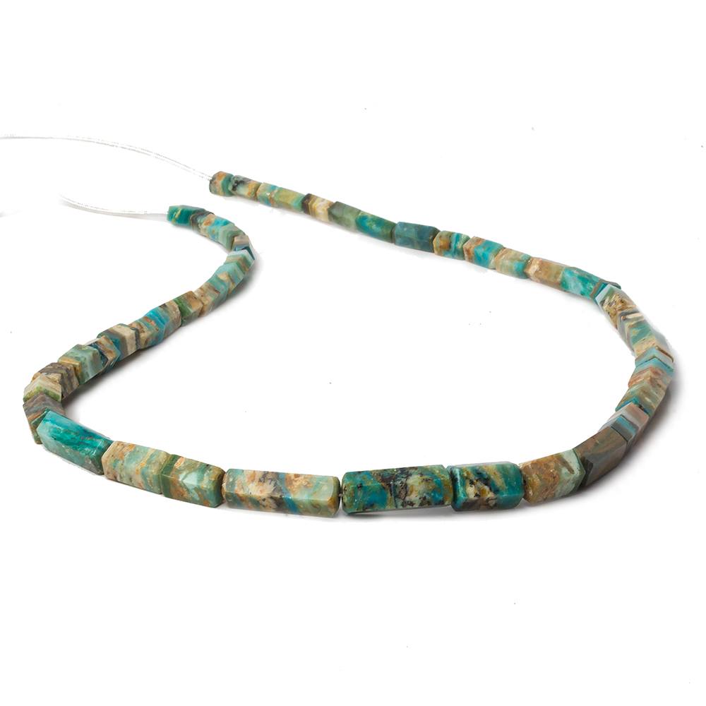 4x5-6x19mm Blue Peruvian Opal plain hexagonal beads 18 inch 46 pieces (ONLINE ORDER ONLY)