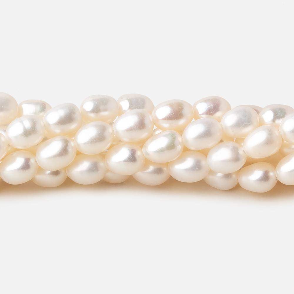 5.5x4-7x4.5mm Off White straight drilled Oval freshwater pearls 15.5 inch 65 pieces A (ONLINE ORDER ONLY)