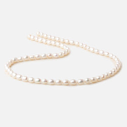5.5x4-7x4.5mm Off White straight drilled Oval freshwater pearls 15.5 inch 65 pieces A (ONLINE ORDER ONLY)