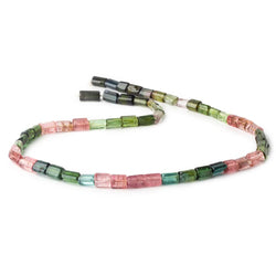 4x6-8x6mm Multi color Tourmaline Faceted Tubes 15 inch 52 beads AA (ONLINE ORDER ONLY)