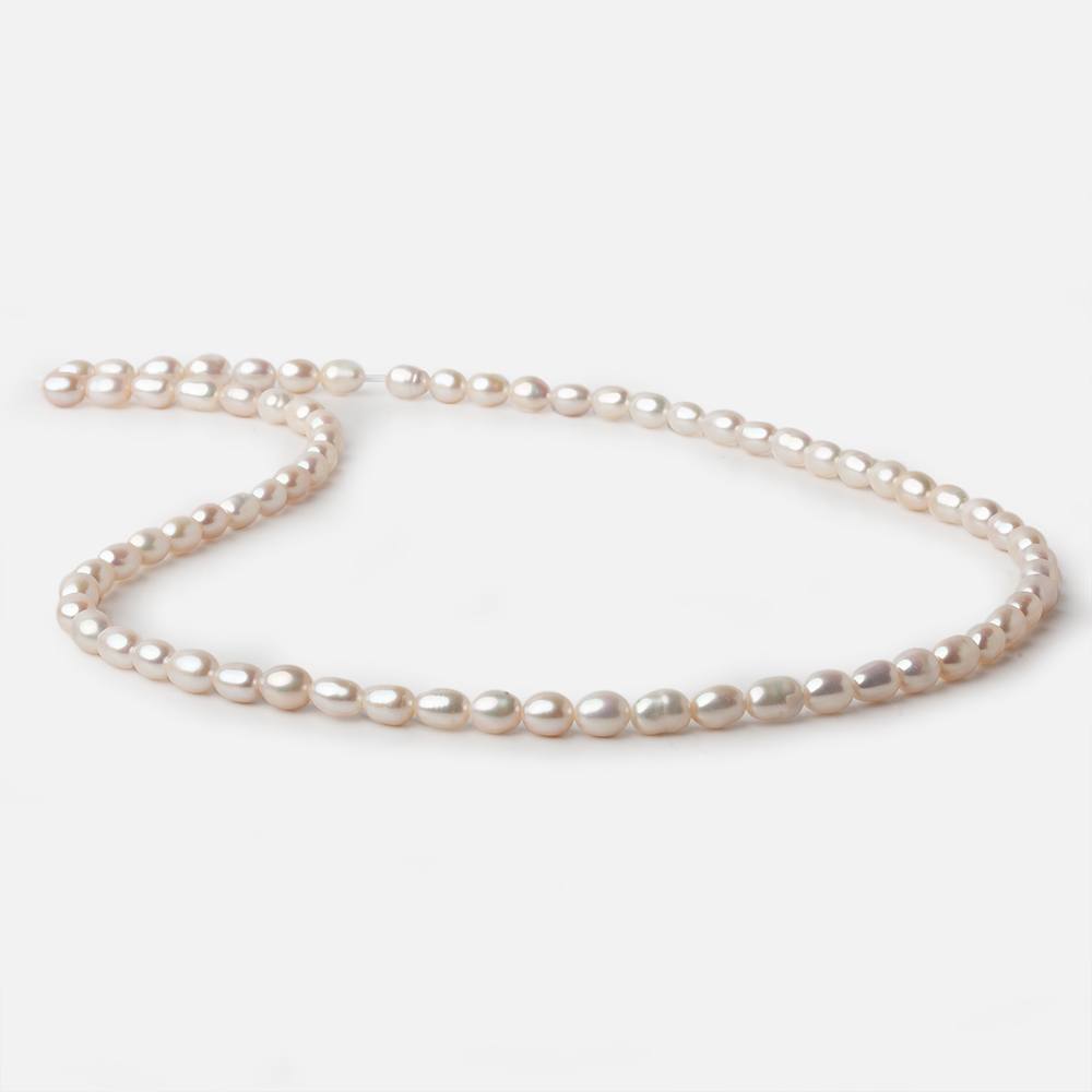 3.5x4.5mm Rose' Cream Straight Drill Oval Freshwater Pearl 15.5 inch 73 pieces A (ONLINE ORDER ONLY)
